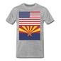 US & Arizona Flags - Men's Premium T-Shirt - heather gray