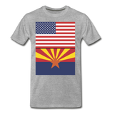 US & Arizona Flags - Men's Premium T-Shirt - heather gray