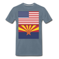 US & Arizona Flags - Men's Premium T-Shirt - steel blue