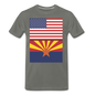 US & Arizona Flags - Men's Premium T-Shirt - asphalt gray