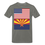 US & Arizona Flags - Men's Premium T-Shirt - asphalt gray