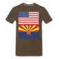 US & Arizona Flags - Men's Premium T-Shirt - noble brown