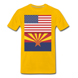 US & Arizona Flags - Men's Premium T-Shirt - sun yellow