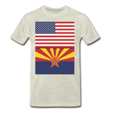US & Arizona Flags - Men's Premium T-Shirt - heather oatmeal