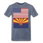 US & Arizona Flags - Men's Premium T-Shirt - heather blue