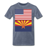 US & Arizona Flags - Men's Premium T-Shirt - heather blue
