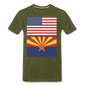 US & Arizona Flags - Men's Premium T-Shirt - olive green