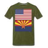 US & Arizona Flags - Men's Premium T-Shirt - olive green