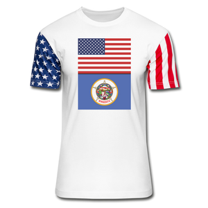 US & Minnesota Flags -  Stars & Stripes T-Shirt - white