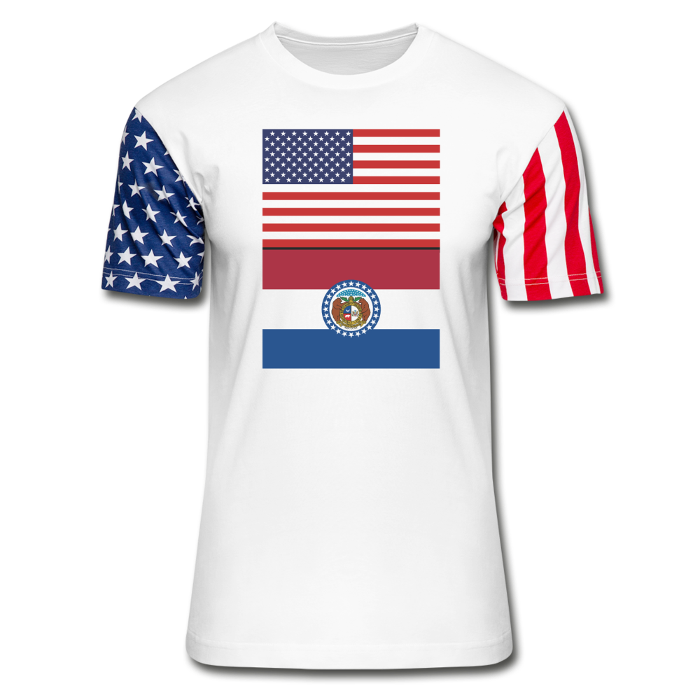 US & Missouri Flags -  Stars & Stripes T-Shirt - white