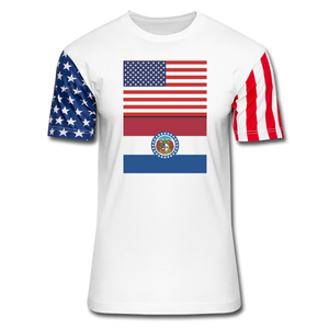US & Missouri Flags -  Stars & Stripes T-Shirt - white