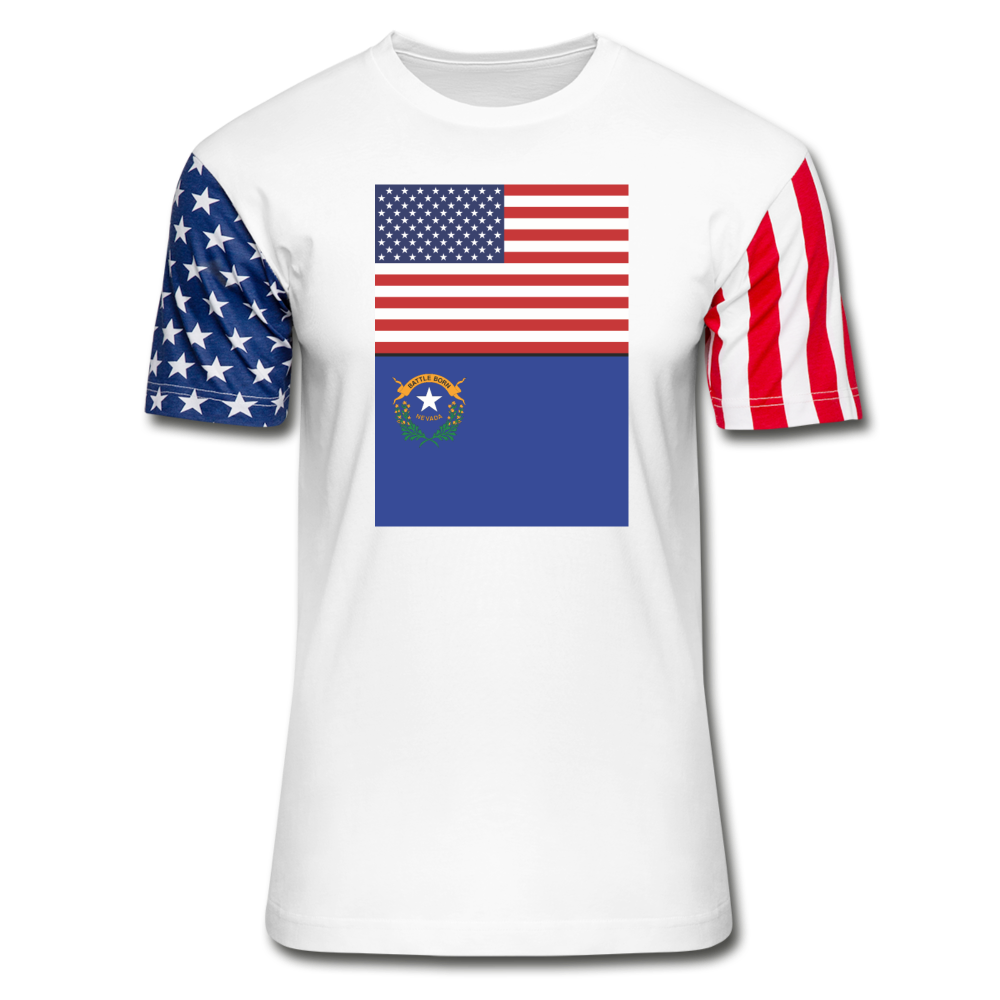 US & Nevada Flags -  Stars & Stripes T-Shirt - white