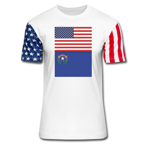 US & Nevada Flags -  Stars & Stripes T-Shirt - white