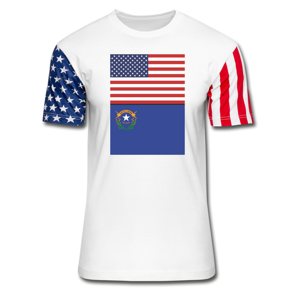 US & Nevada Flags -  Stars & Stripes T-Shirt - white