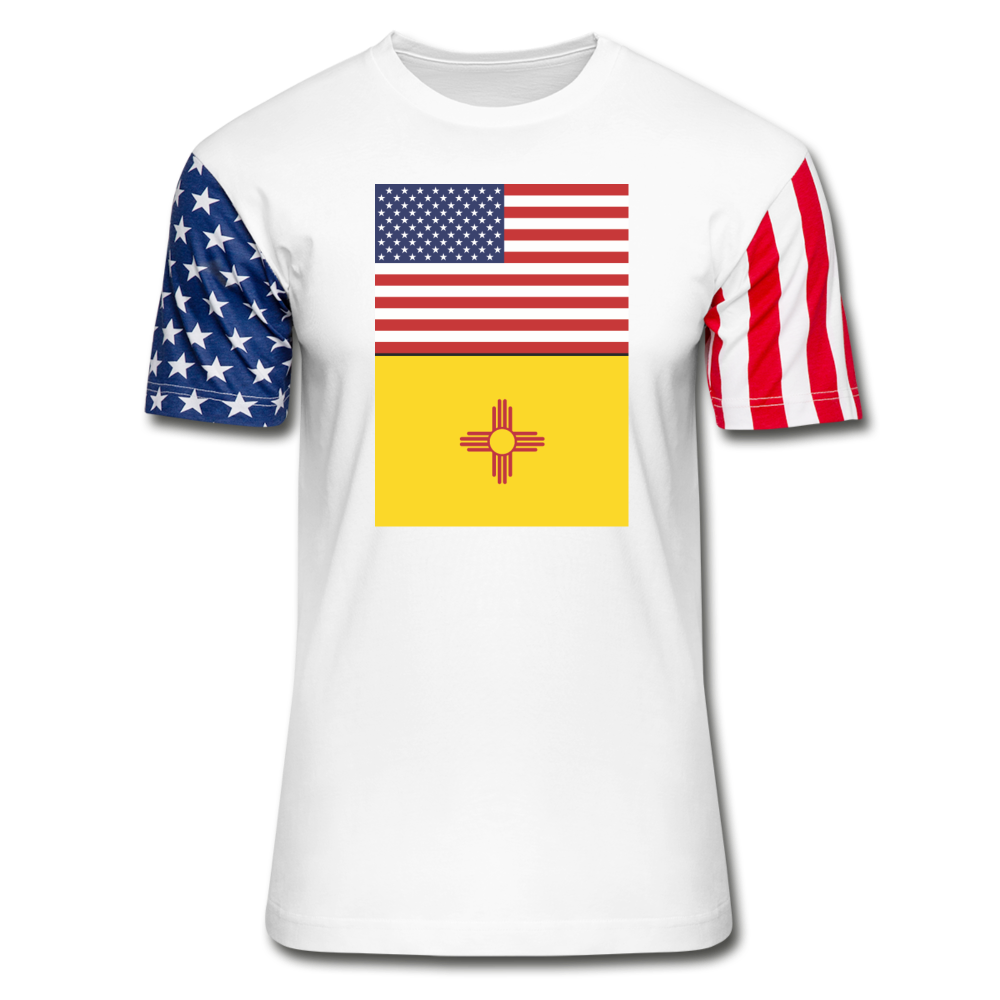 US & New Mexico Flags -  Stars & Stripes T-Shirt - white