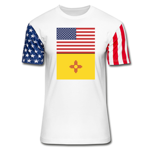 US & New Mexico Flags -  Stars & Stripes T-Shirt - white