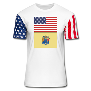 US & New Jersey Flags - Stars & Stripes T-Shirt - white