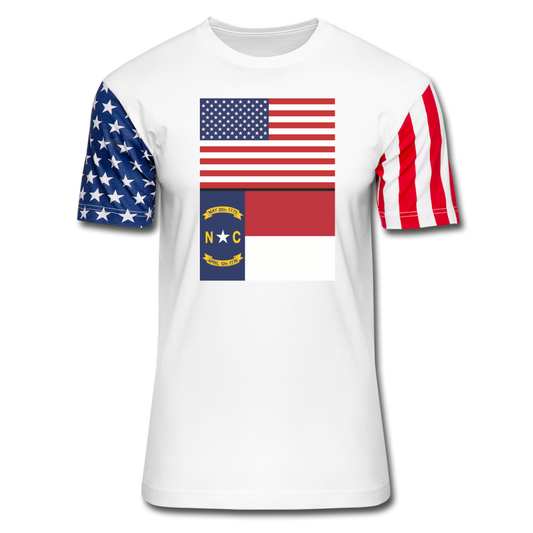 US & North Carolina Flags -  Stars & Stripes T-Shirt - white