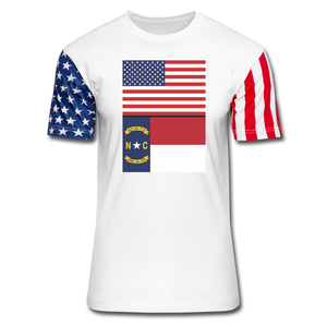 US & North Carolina Flags -  Stars & Stripes T-Shirt - white