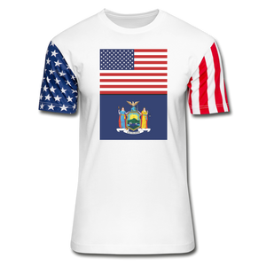 US & New York Flags -  Stars & Stripes T-Shirt - white