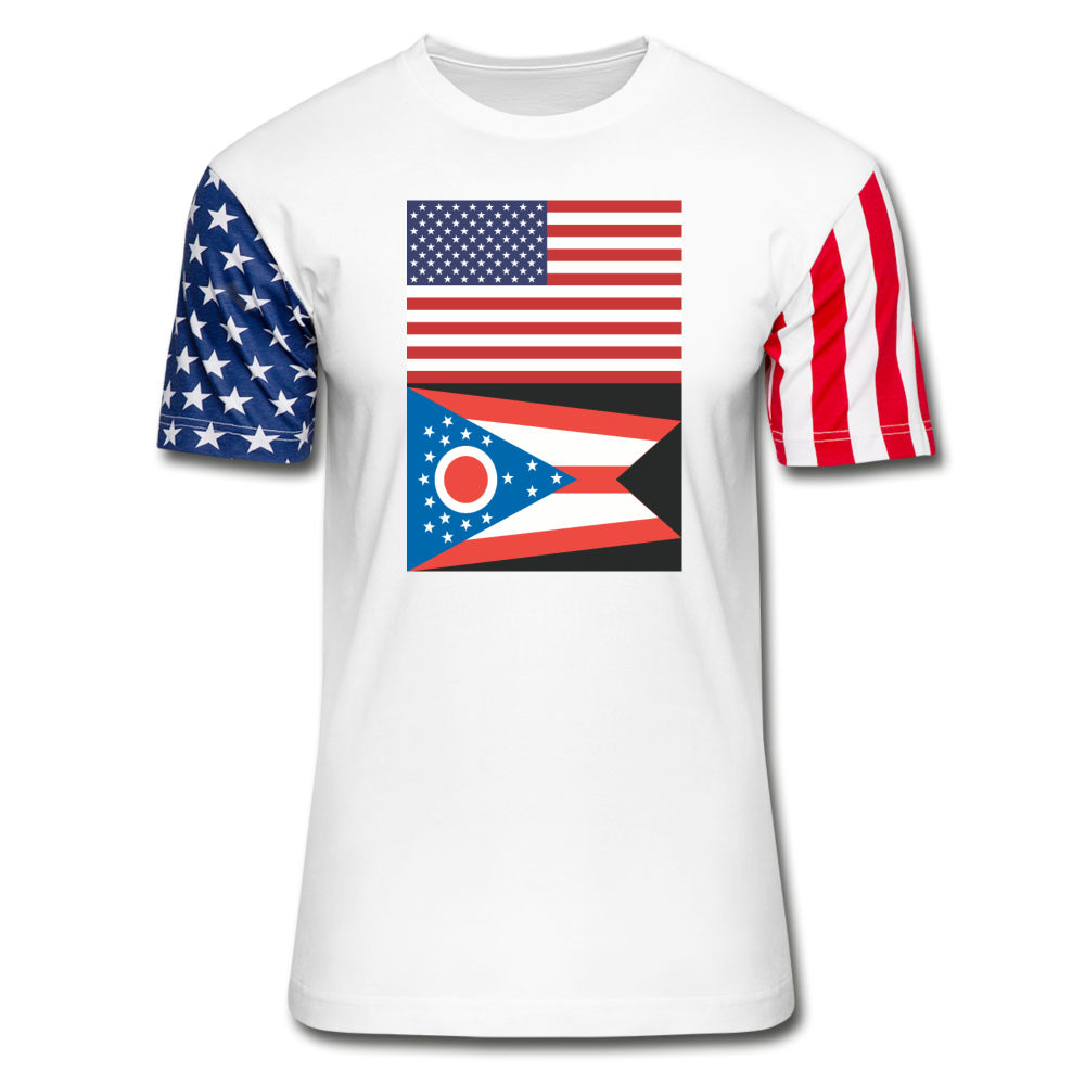 US & Ohio Flags -  Stars & Stripes T-Shirt - white