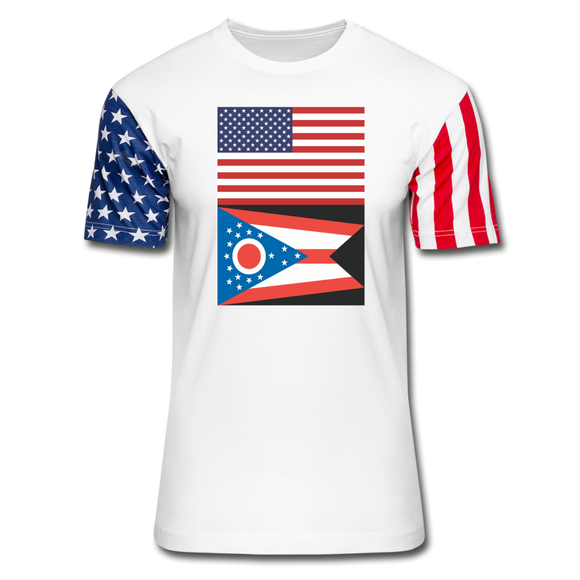 US & Ohio Flags -  Stars & Stripes T-Shirt - white