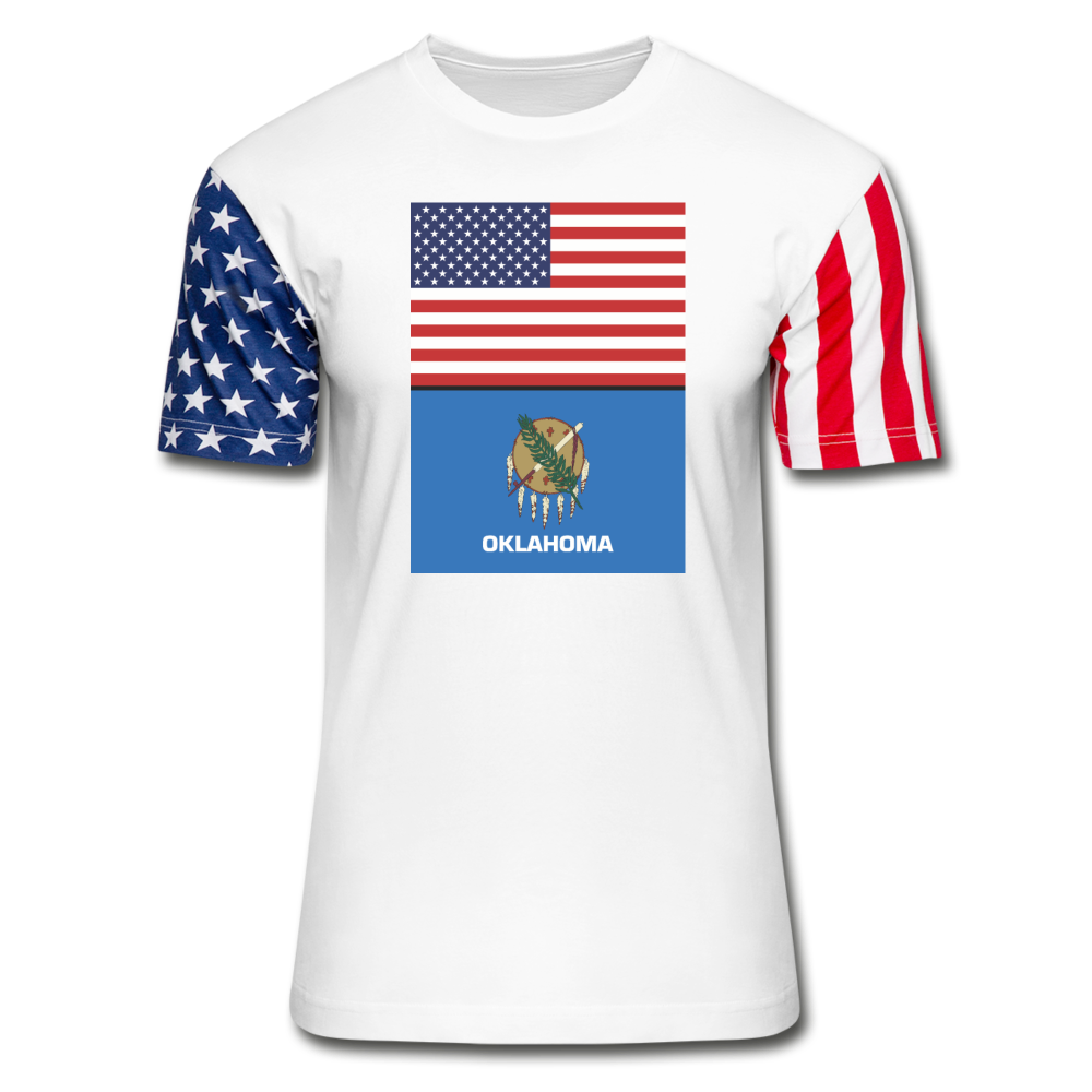 US & Oklahoma Flags -  Stars & Stripes T-Shirt - white