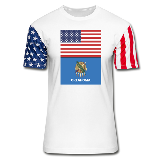 US & Oklahoma Flags -  Stars & Stripes T-Shirt - white