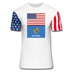 US & Oklahoma Flags -  Stars & Stripes T-Shirt - white