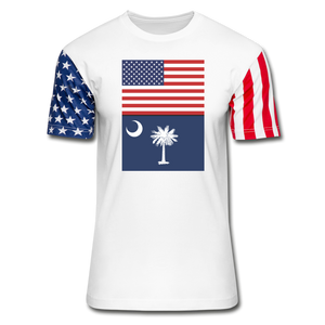 US & South Carolina Flags -  Stars & Stripes T-Shirt - white