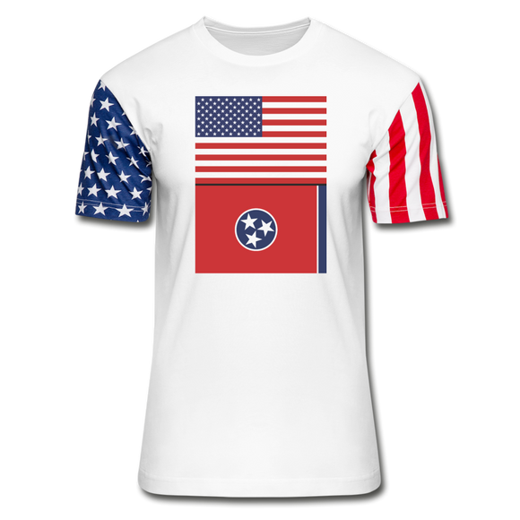 US & Tennessee Flags - Stars & Stripes T-Shirt - white