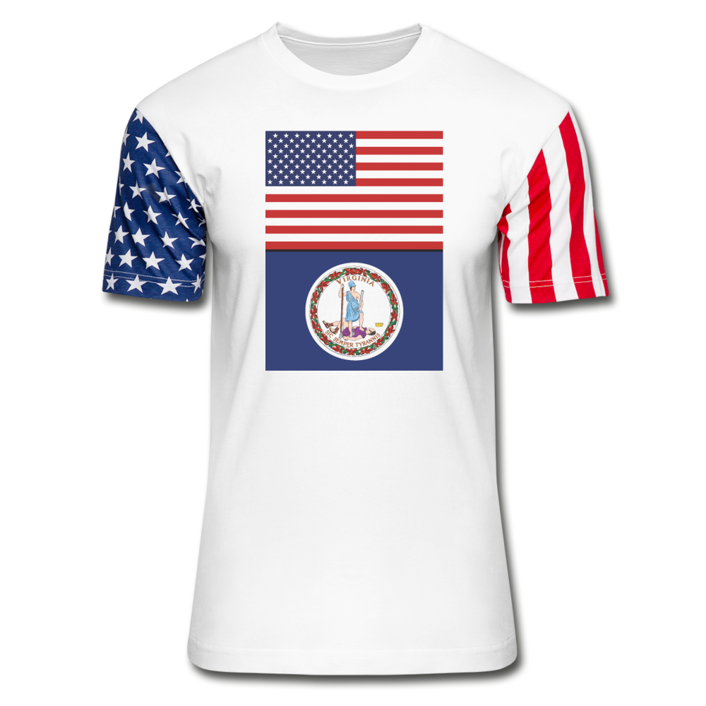 US & Virginia Flags -  Stars & Stripes T-Shirt - white