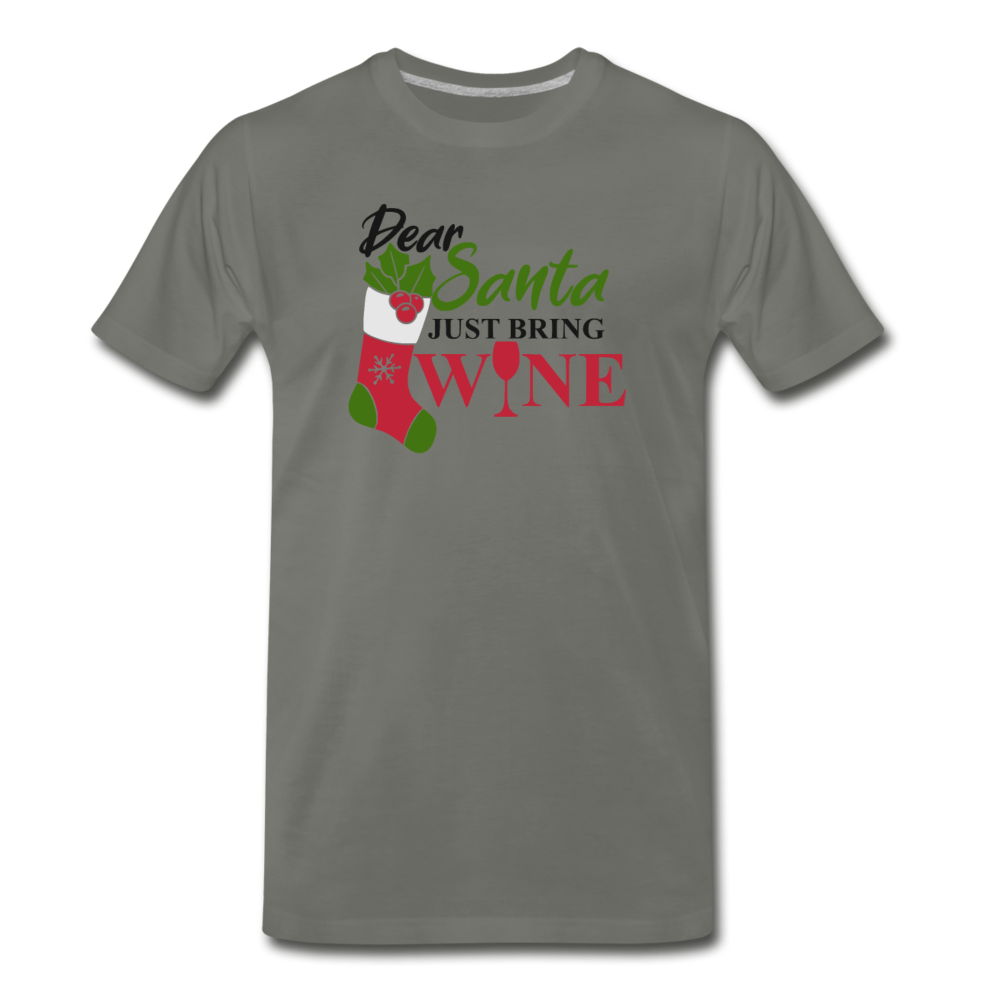 Dear Santa, Just Bring Wine - Men's Premium T-Shirt - asphalt gray