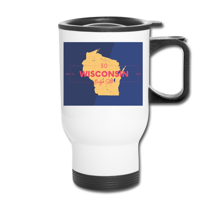 Wisconsin Info Map - Travel Mug - white