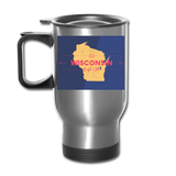 Wisconsin Info Map - Travel Mug - silver