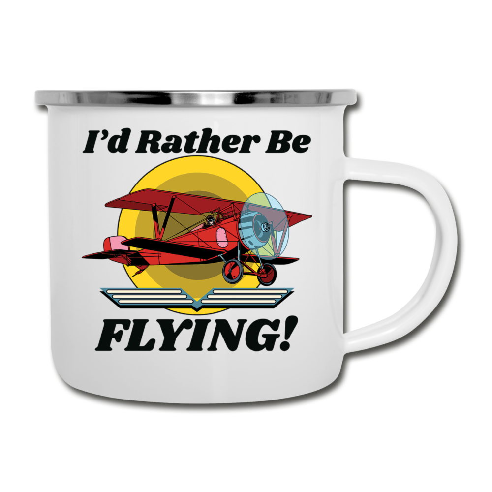 I'd Rather Be Flying - Biplane - Camper Mug - white