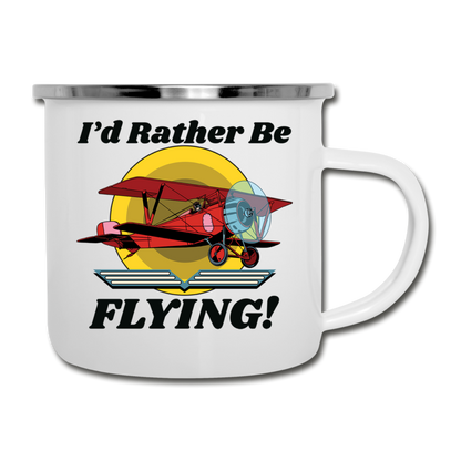 I'd Rather Be Flying - Biplane - Camper Mug - white