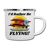 I'd Rather Be Flying - Biplane - Camper Mug - white