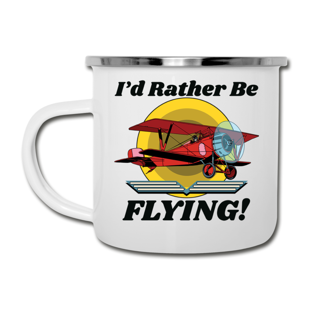 I'd Rather Be Flying - Biplane - Camper Mug - white