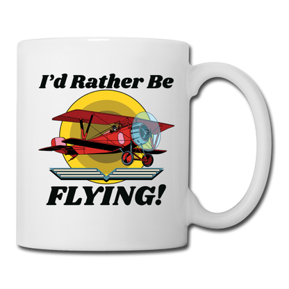 I'd Rather Be Flying - Biplane - Coffee/Tea Mug - white