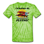 I'd Rather Be Flying - Biplane - Unisex Tie Dye T-Shirt - spider lime green