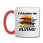 I'd Rather Be Flying - Biplane - Contrast Coffee Mug - white/red