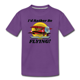 I'd Rather Be Flying - Biplane - Toddler Premium T-Shirt - purple
