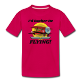 I'd Rather Be Flying - Biplane - Toddler Premium T-Shirt - dark pink