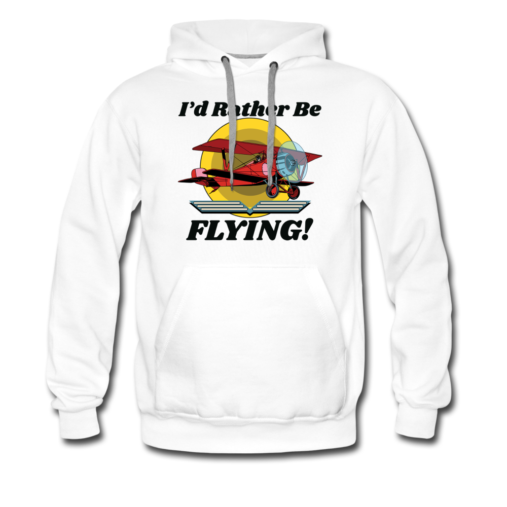 I'd Rather Be Flying - Biplane - Men’s Premium Hoodie - white