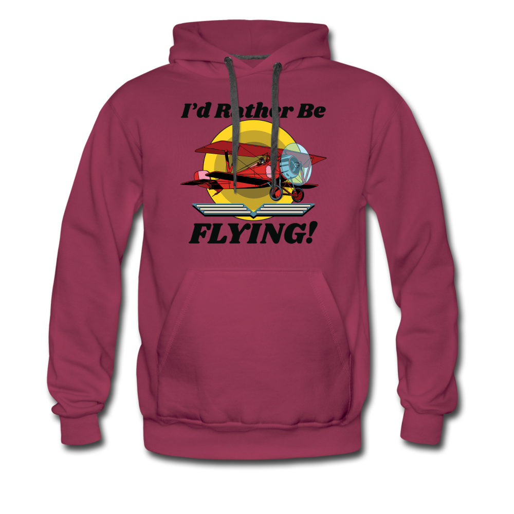 I'd Rather Be Flying - Biplane - Men’s Premium Hoodie - burgundy