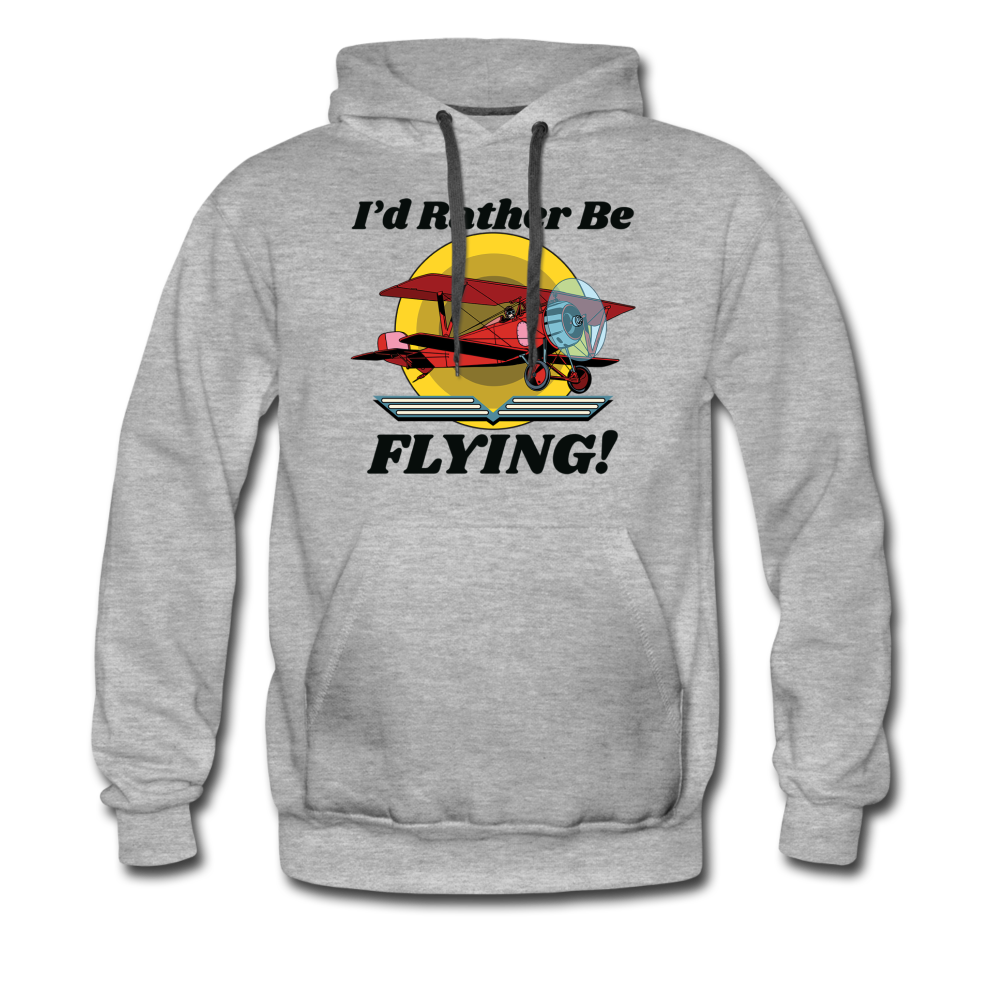 I'd Rather Be Flying - Biplane - Men’s Premium Hoodie - heather gray