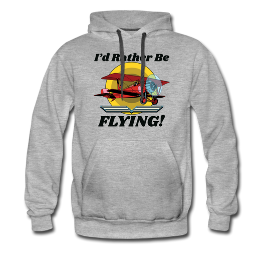 I'd Rather Be Flying - Biplane - Men’s Premium Hoodie - heather gray