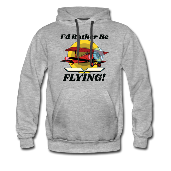 I'd Rather Be Flying - Biplane - Men’s Premium Hoodie - heather gray