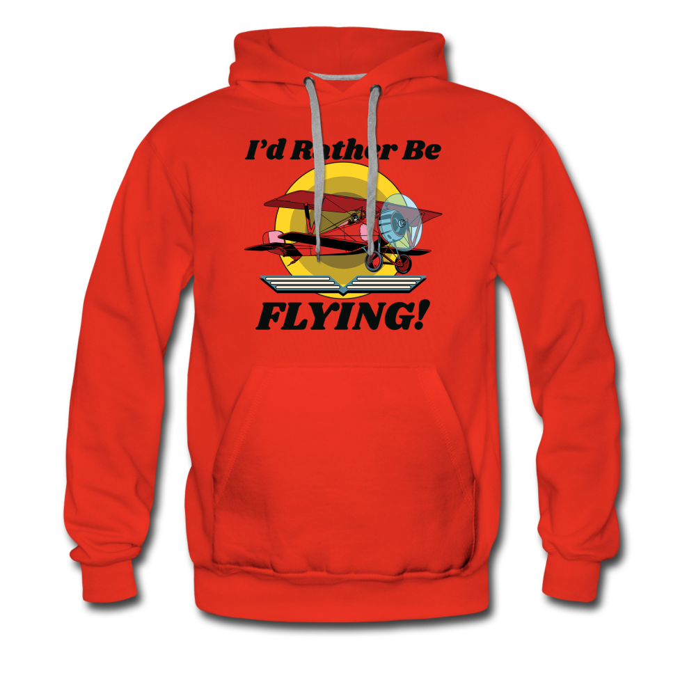 I'd Rather Be Flying - Biplane - Men’s Premium Hoodie - red